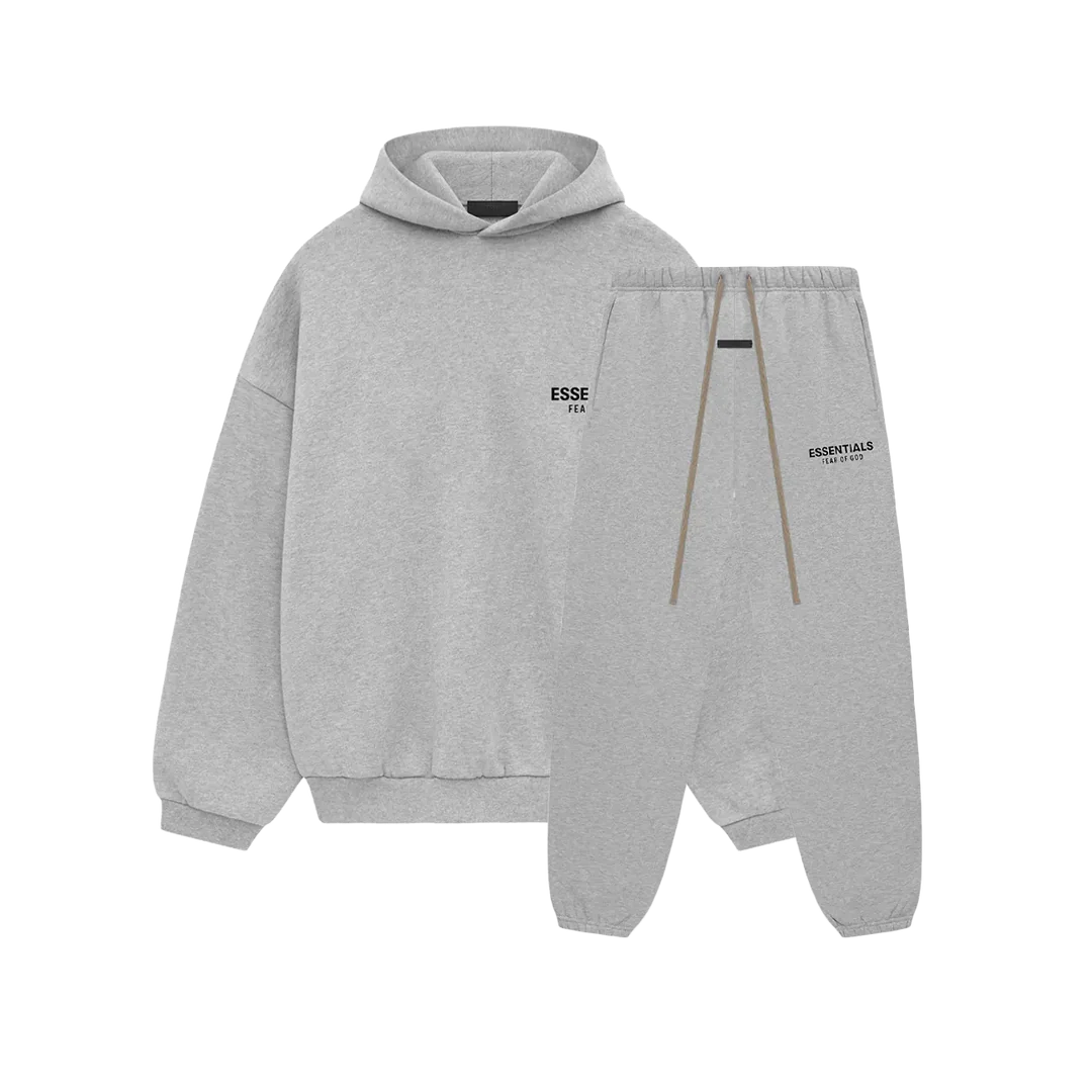 Essentials Fear of God grey hoodie and sweatpants set