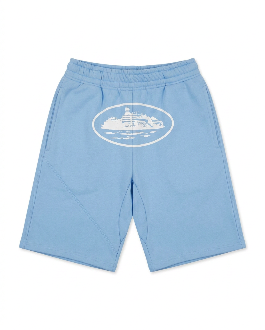 Corteiz Alcatraz blue shorts