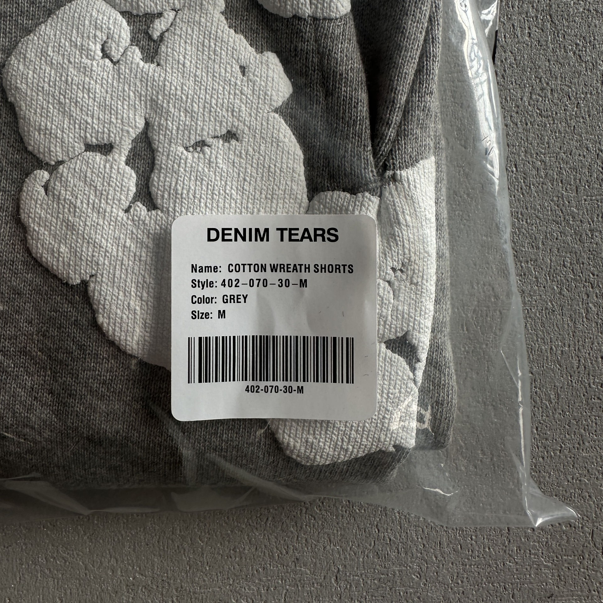 Packaging Denim Tears short gris taille M