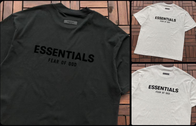 Essentials black tee detail