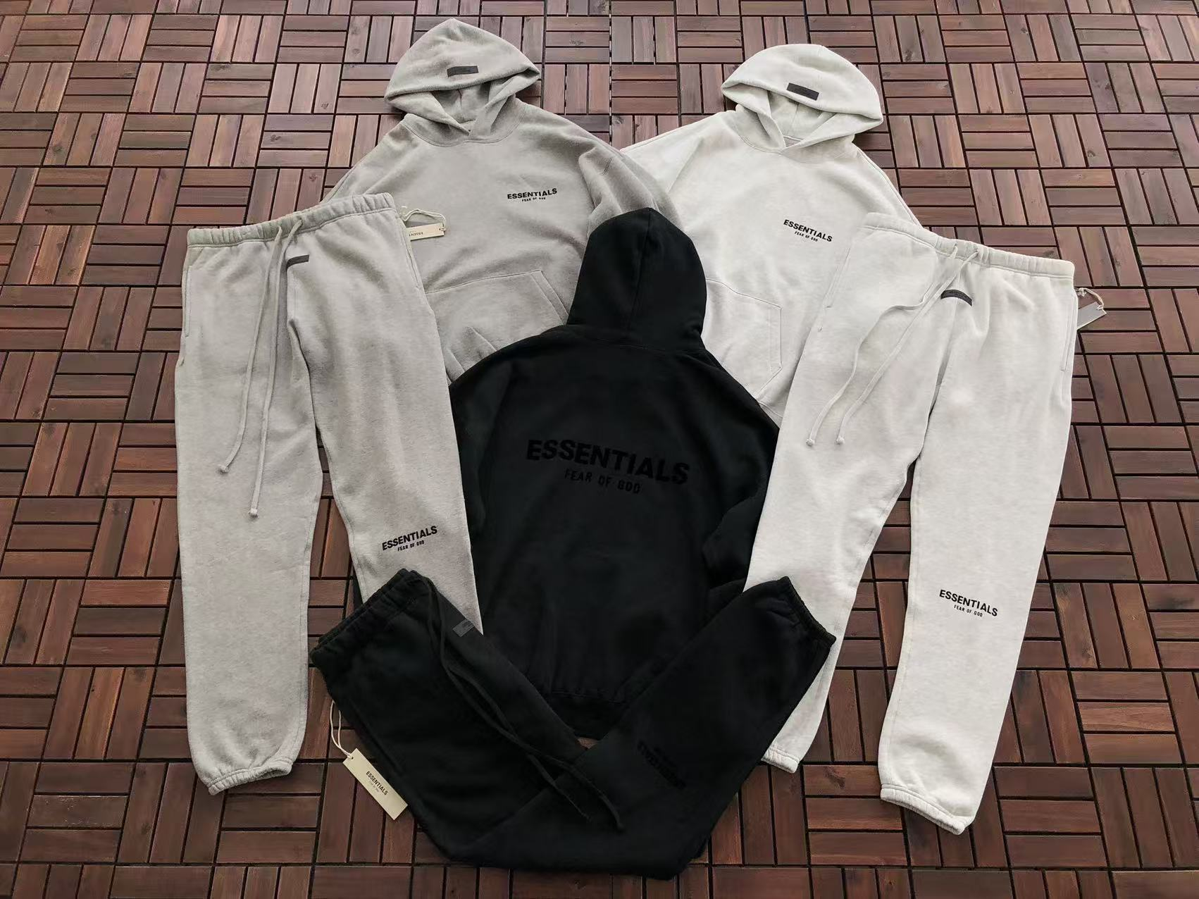 Essentials Fear of God full tracksuit lay flat