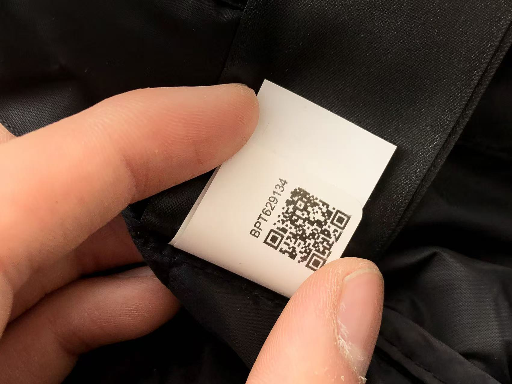 North Face authenticity QR tag