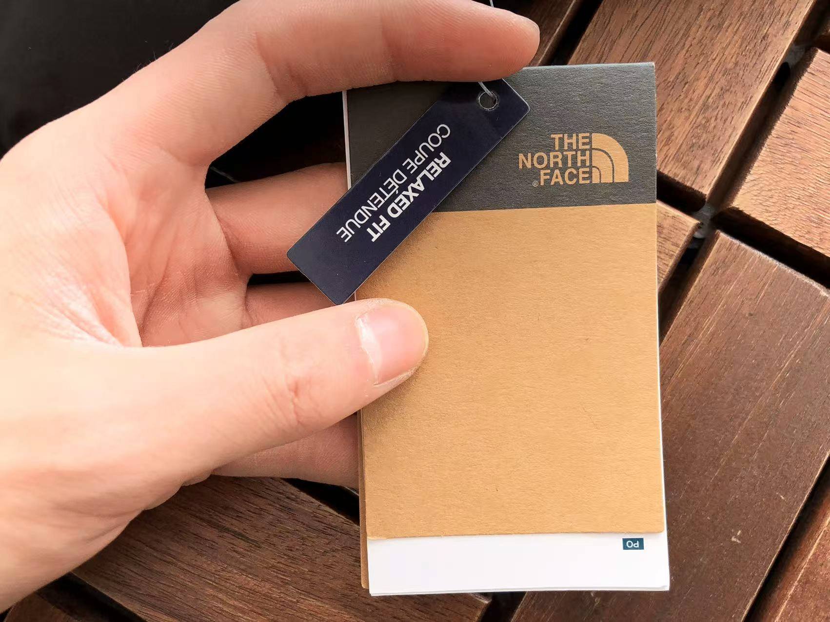 North Face hang tag
