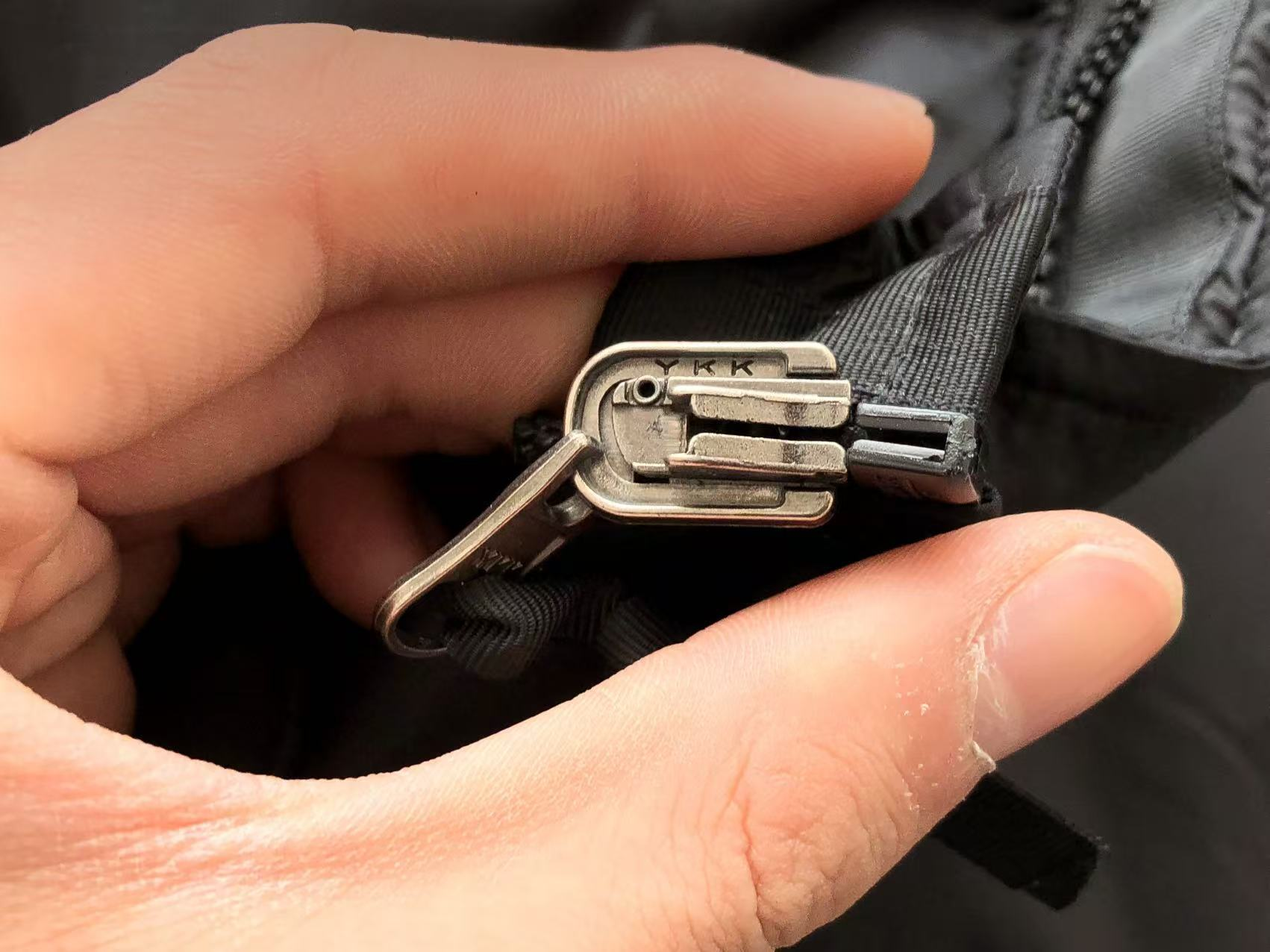 North Face YKK zip detail